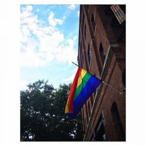 Pride Flag on building in NYC