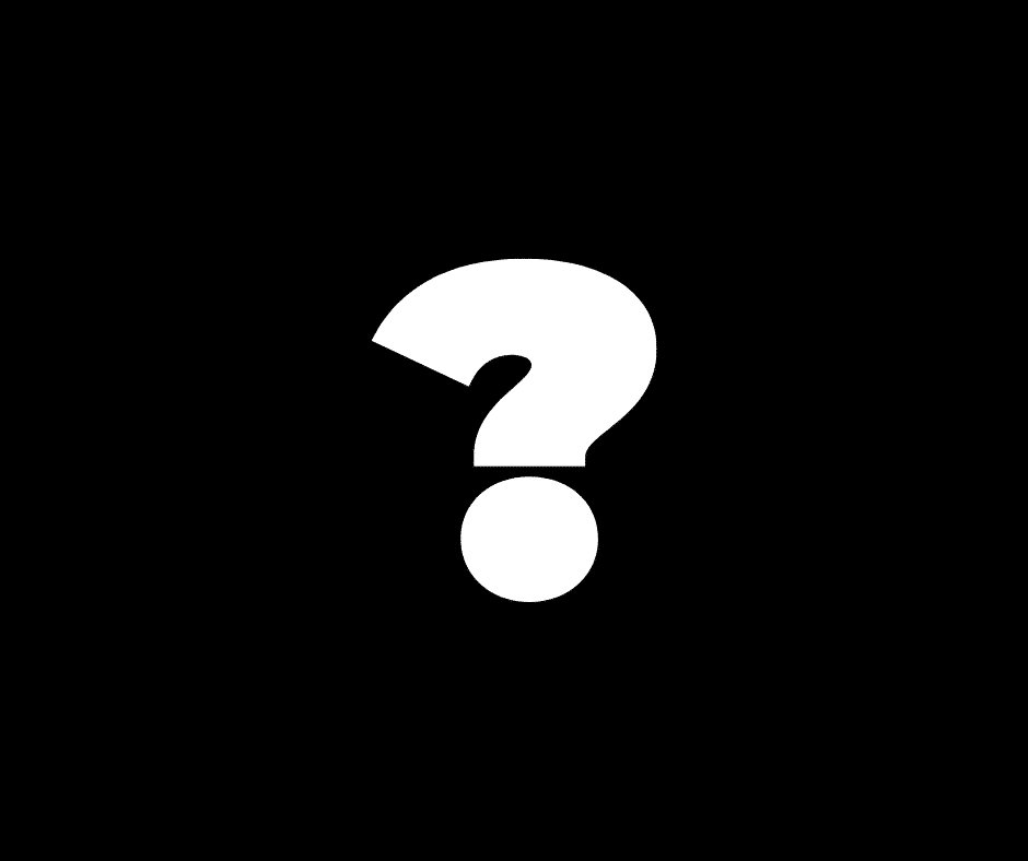 Black background with a white question mark in the center.
